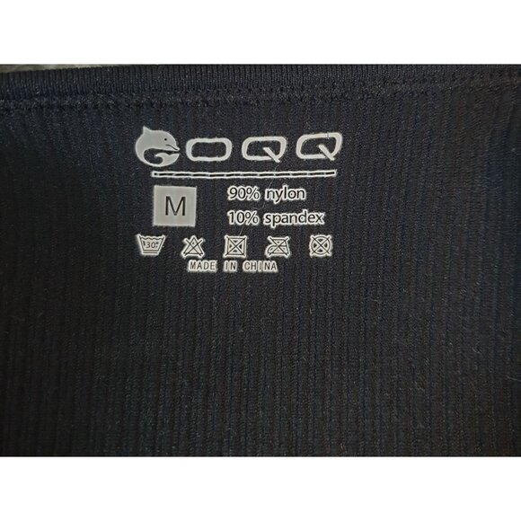 Womens Full Bodycon Jumpsuit M Black Stretchy Long Sleeve Square Neck Clubwear - Picture 3 of 4